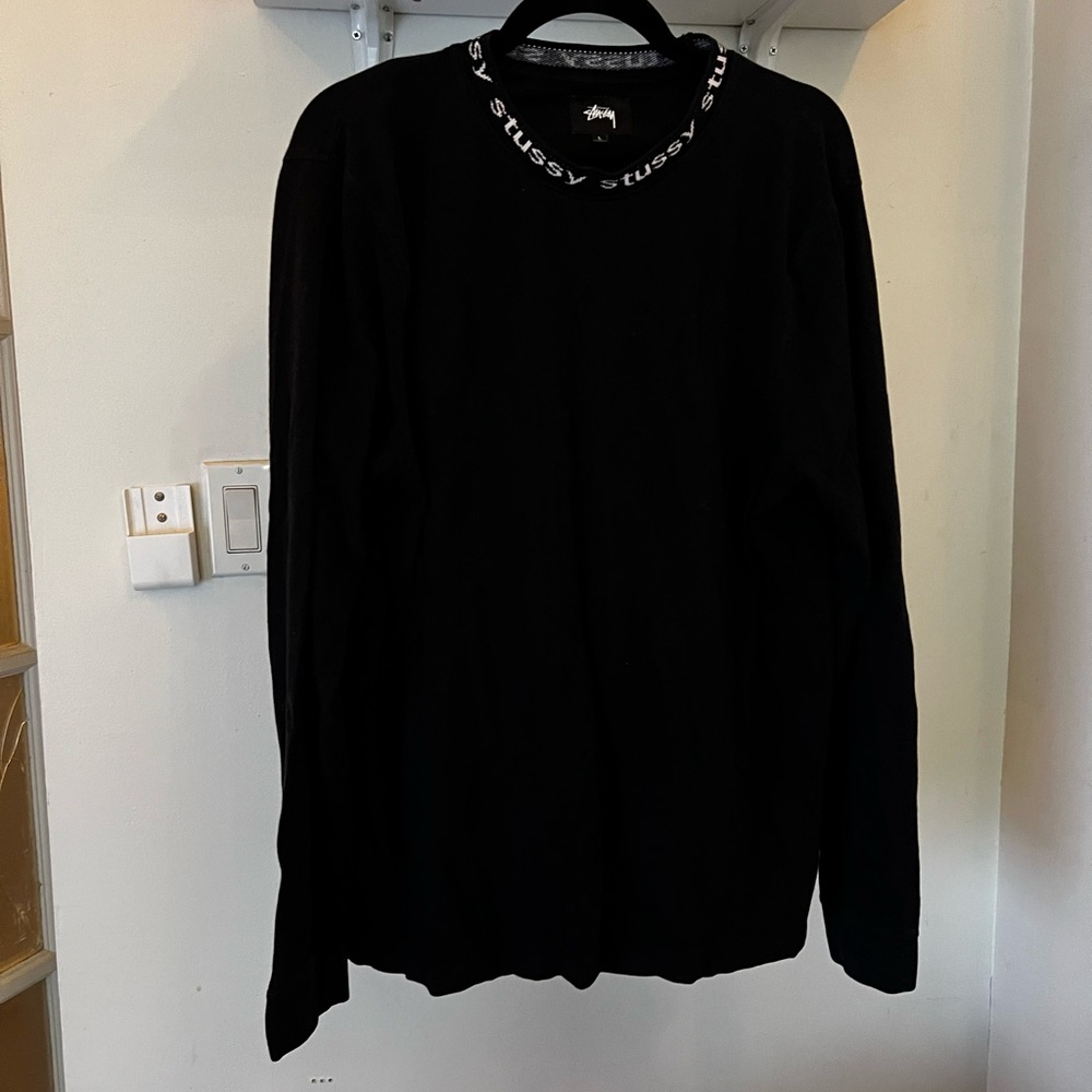 Stussy Black Crew Neck Top size large